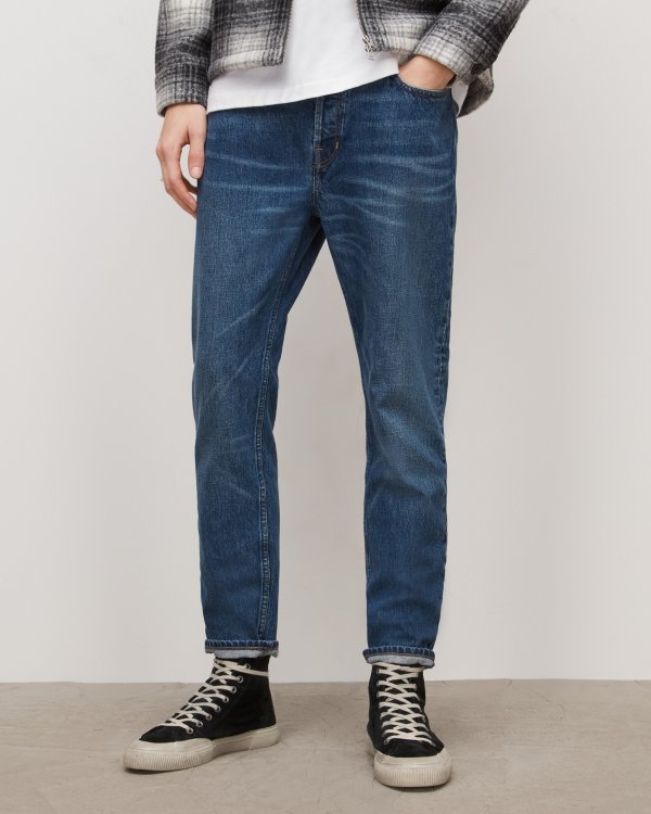 Dean Cropped Slim Jeans Mid Indigo | ALLSAINTS US