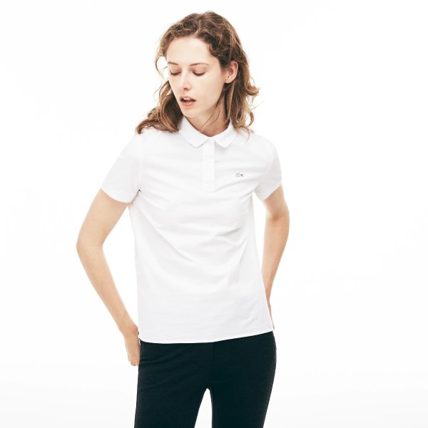 Women's Regular Fit Stretch Poplin Polo Shirt