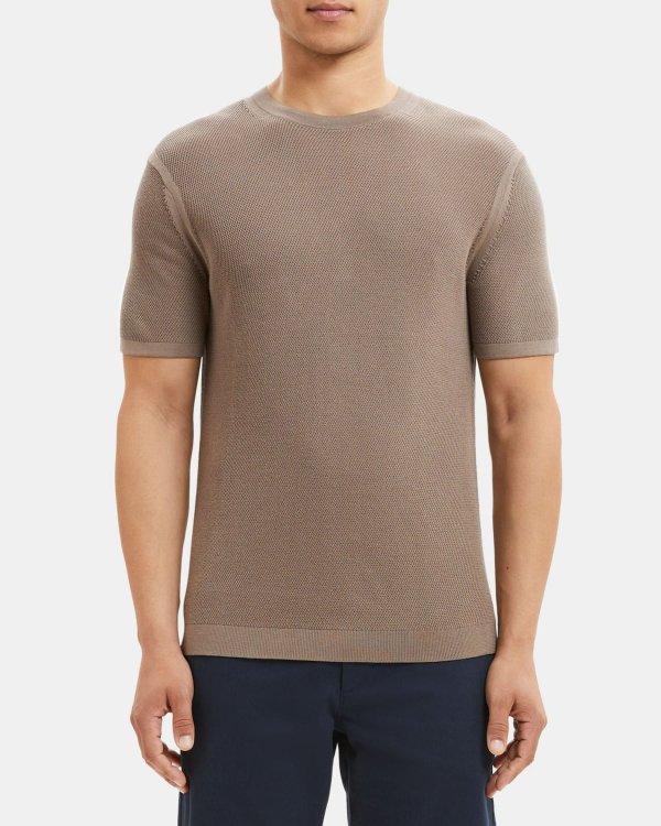 Short-Sleeve Sweater in Organic Cotton