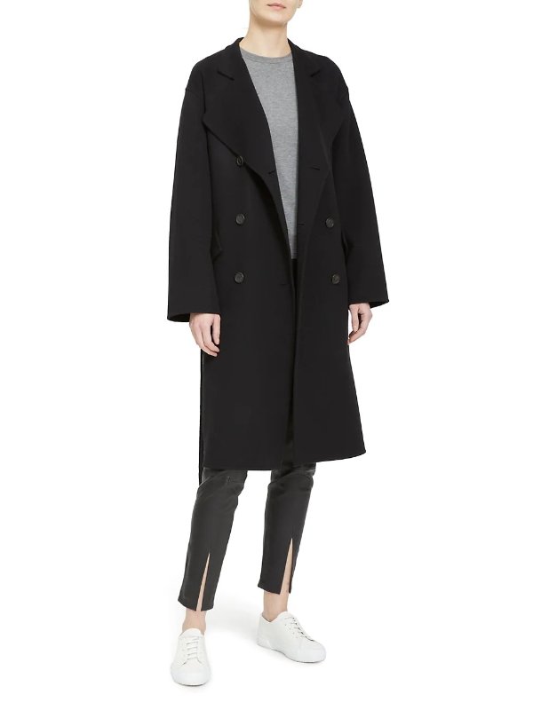 Wool-Cashmere Belted Double-Breasted Coat