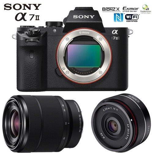 a7II Mirrorless Camera with 2 Lens Kit 28-70mm F3.5-5.6 OSS + Rokinon 35mm f/2.8