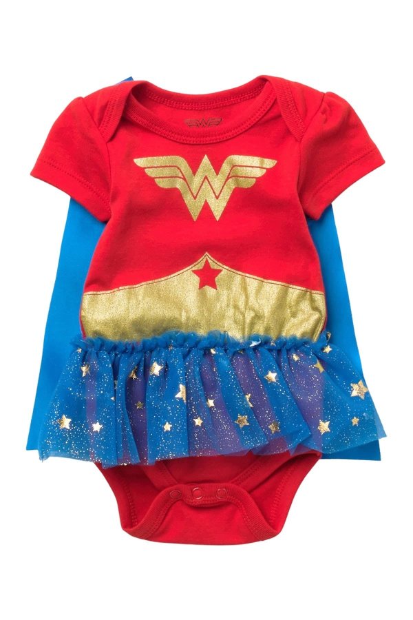 Wonder Woman Cape Bodysuit & Tutu Set