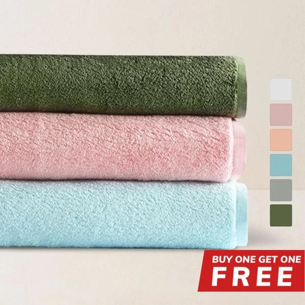 Buy 1 Get 1 Free - Buy 1 Long-Staple 100% Cotton Bath Towel 30.5" x 59" Get 1 Free