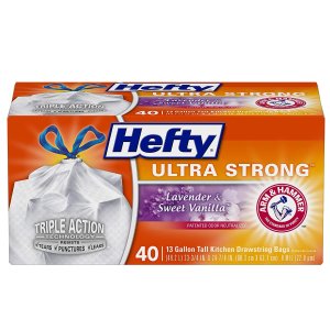 Hefty Ultra Strong  超强韧13加仑垃圾袋 40个