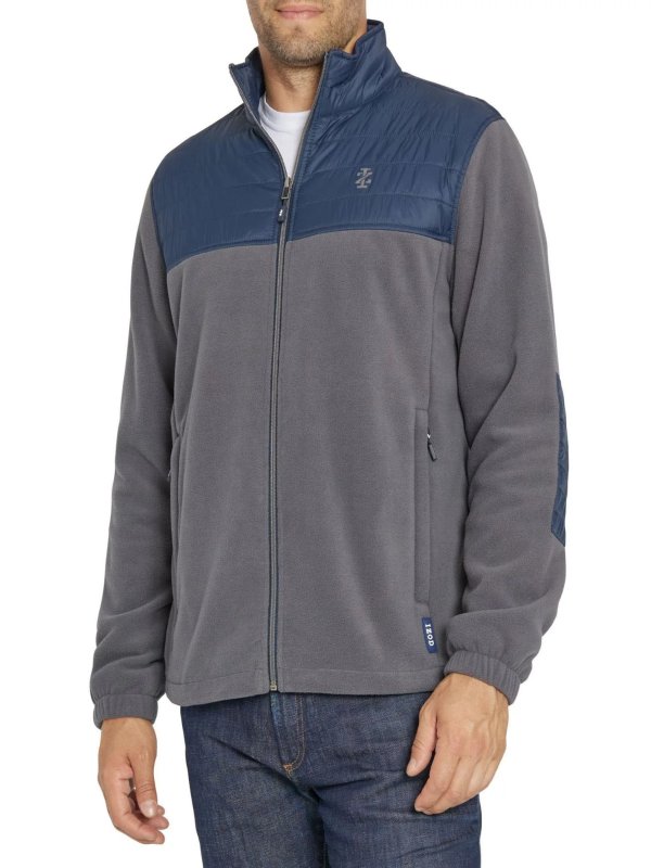 Men's Fleece Jacket With Nylon Trim