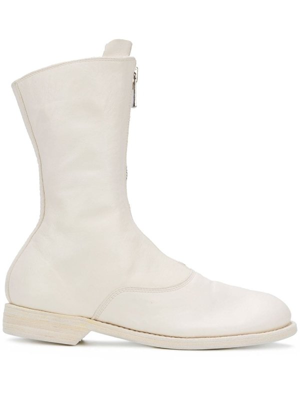 front-zip ankle boots