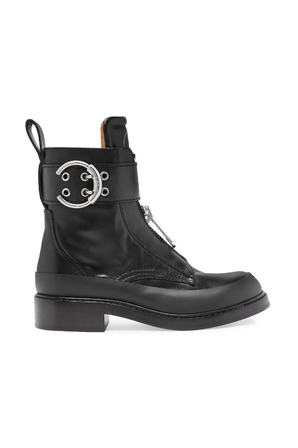 Roy rubber-trimmed leather ankle boots