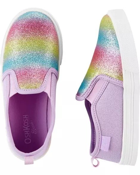OshKosh Rainbow Glitter Slip-On Shoes