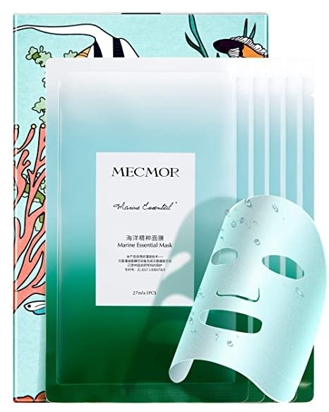 Antiaging Facial Treatment Mask for Sensitive Skin Deep Sea Extract Spirulina Caviar Sodium RNA for Immerses Dry Skin Soften Lines Wrinkles Nourish Improve Calm Skin Cruelty Free, 5 Pcs Travel Set for Skincare