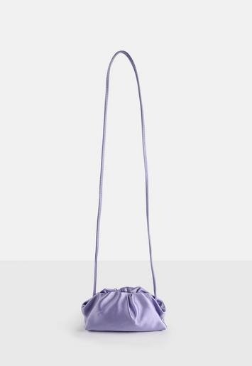- Lilac Satin Cross Body Mini Pouch Bag