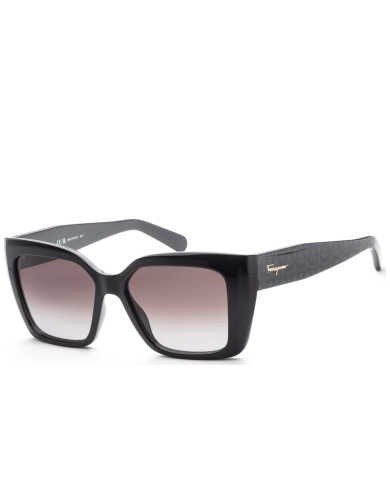 Ferragamo Women's Black Rectangular Sunglasses SKU: SF1042S-001-55 UPC: 886895524704