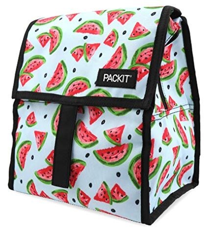 PackIt Freezable Lunch Bag with Zip Closure, Watermelon Party