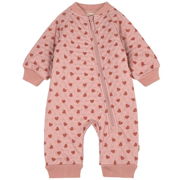 Odense Heart Printed Coverall Woody Rose | AlexandAlexa