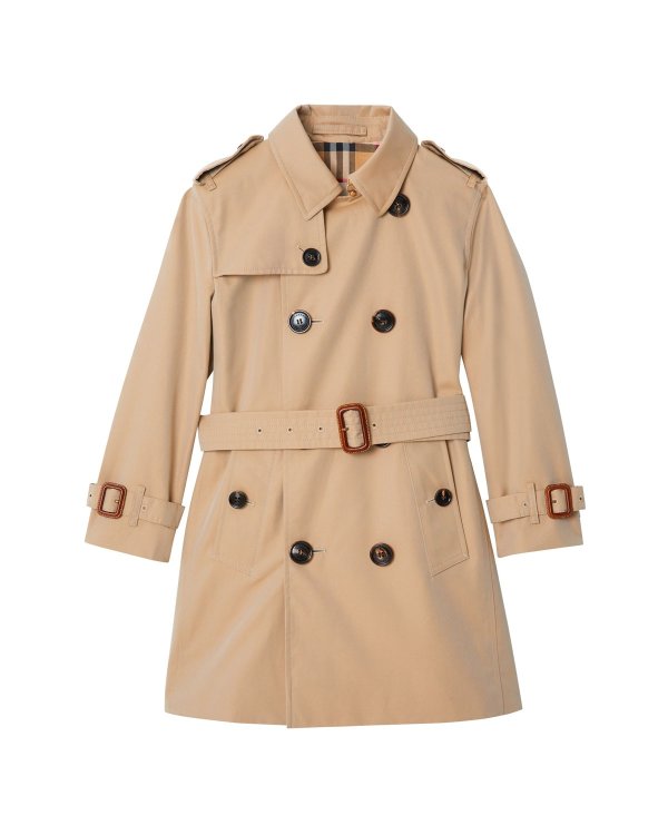 Mayfair Collared Trench Coat, Size 3-14