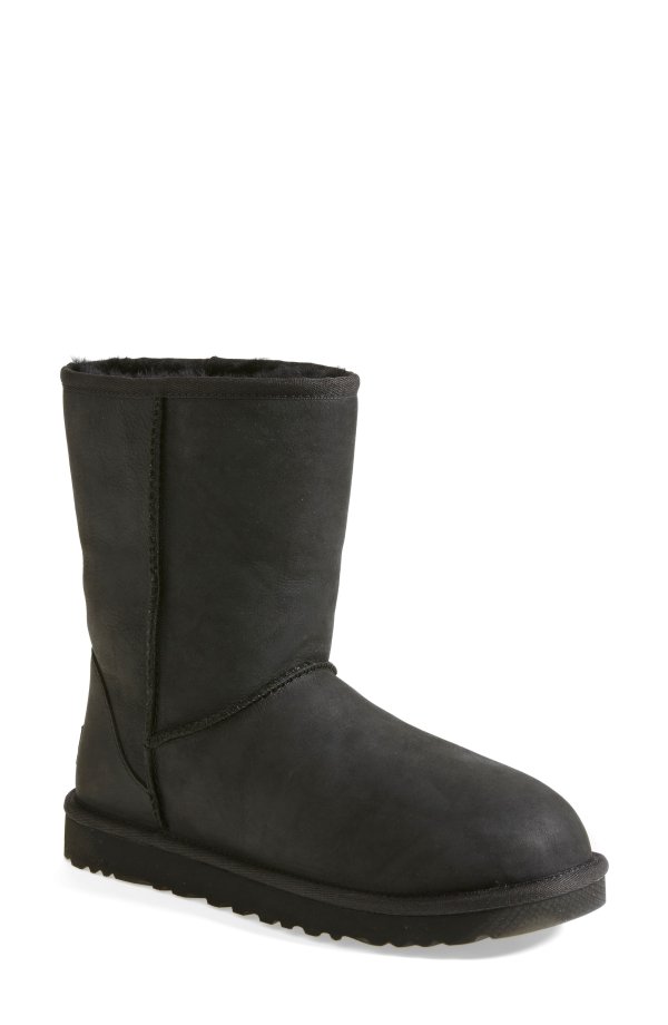 Classic Short Wool Lined Leather Boot