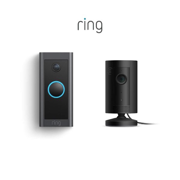 Indoor Cam (Black) bundle withVideo Doorbell Wired