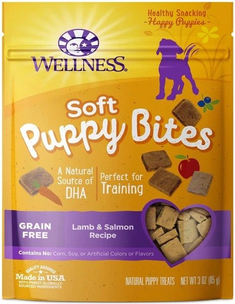 Soft Puppy Bites Lamb & Salmon Recipe Grain-Free Natural Dog Treats, 3-oz pouch - Chewy.com