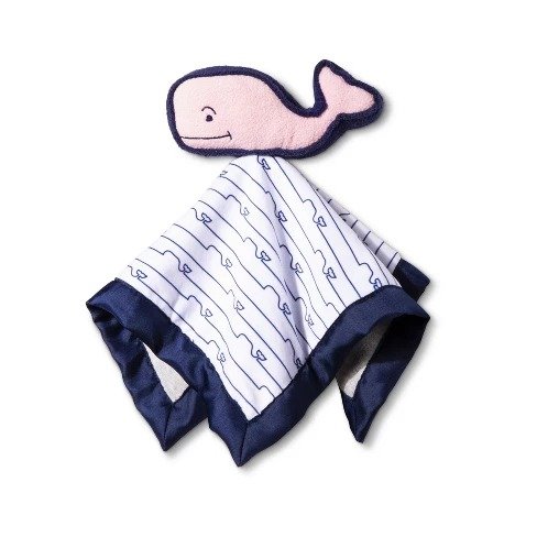 Plush Pink Whale Security Blanket - Navy/White - vineyard vines&#174; for Target