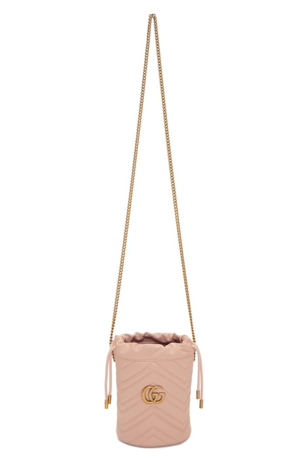 Pink Mini GG Marmont 2.0 Bucket Bag