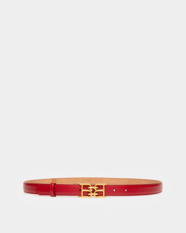 B-Chain Leather 25Mm Belt In Red