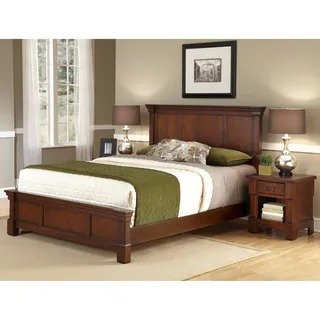 2-Piece Aspen Queen Bed with Nightstand Set by homestyles