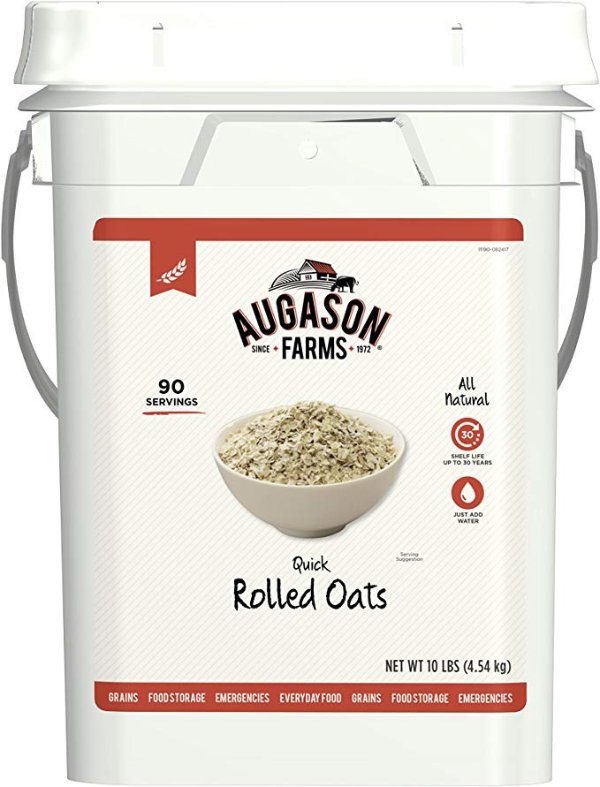 Quick Rolled Oats Emergency Food Storage 10 Pound Pail