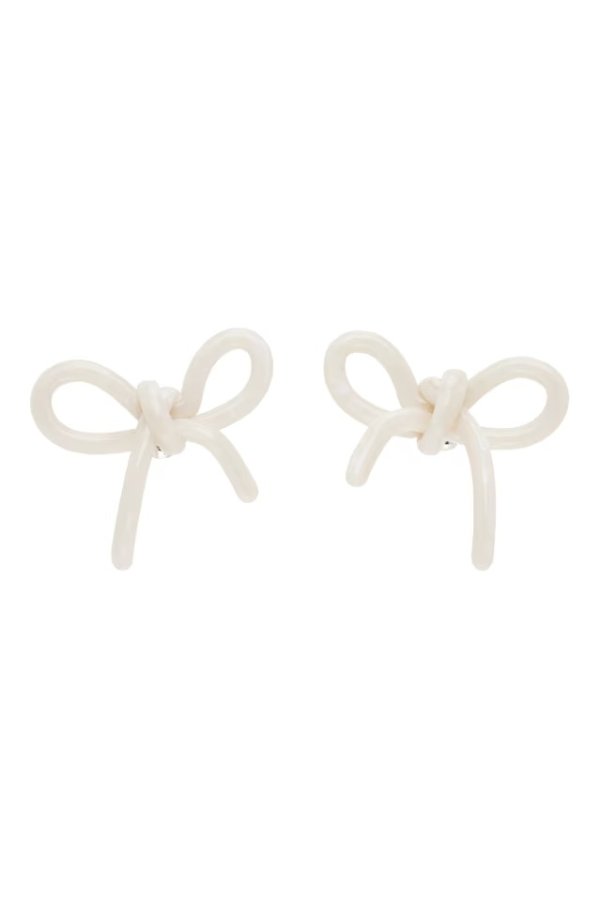 SSENSE Exclusive Off-White YVMIN Edition Bow Earrings
