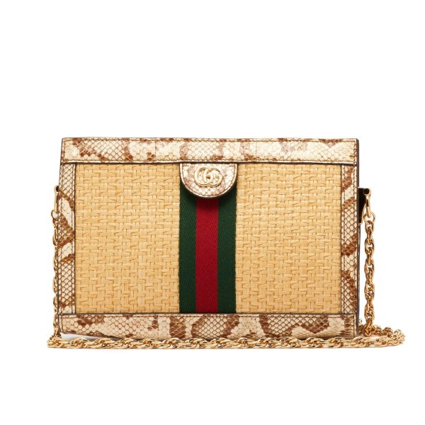 Ophidia small watersnake-trim woven bag | Gucci | MATCHESFASHION.COM US