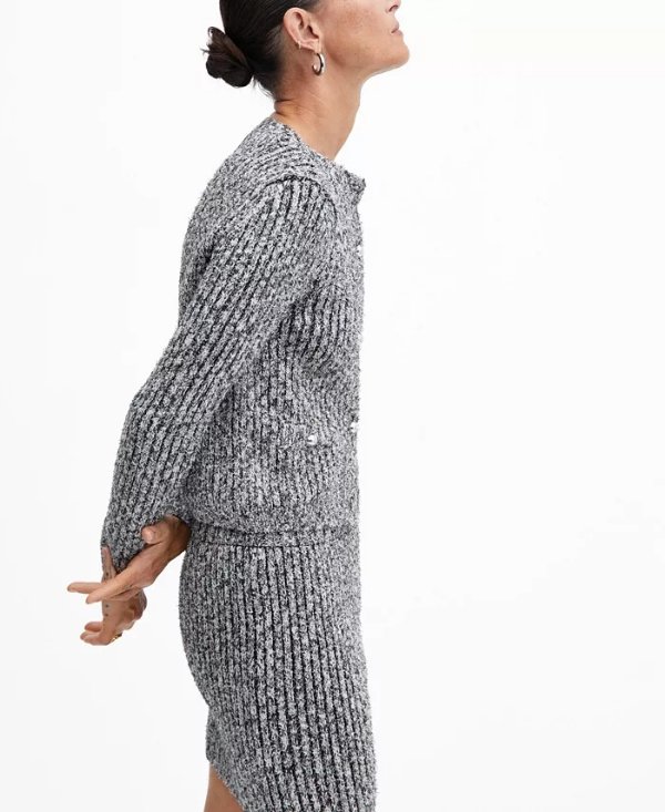 Women's Textured Ribbed Knit Cardigan
