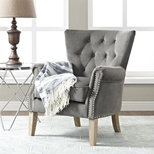 Rolled Arm Accent Chair, Multiple Colors