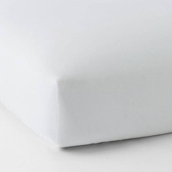 Company Cotton White Solid 300-Thread Count Percale Twin Fitted Sheet