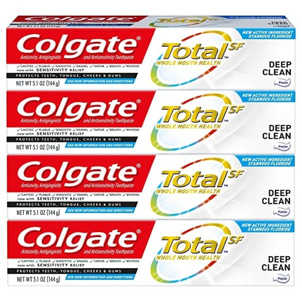 Total Toothpaste, Deep Clean - 5.1 ounce (4 Pack)