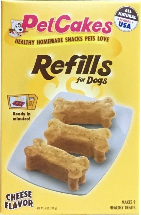 PetCakes Cheese Flavor Microwavable Mix Refills Dog Treats, 6-oz box - Chewy.com