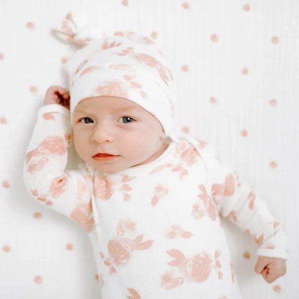 snuggle knit newborn knotted gown