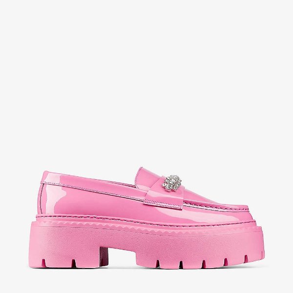 粉色厚底乐福鞋