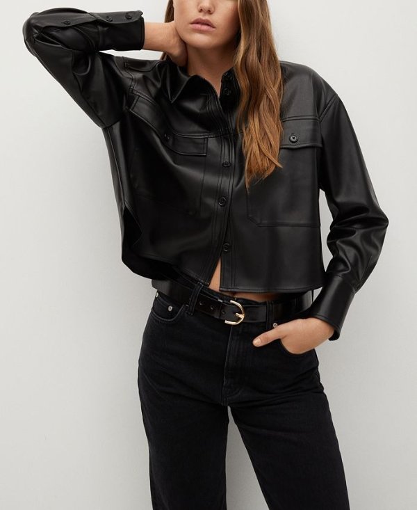 Women's Faux-Leather Shirt