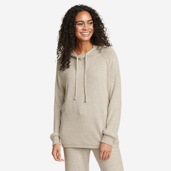 Brushed Mixed-Stitch Easy Hoodie