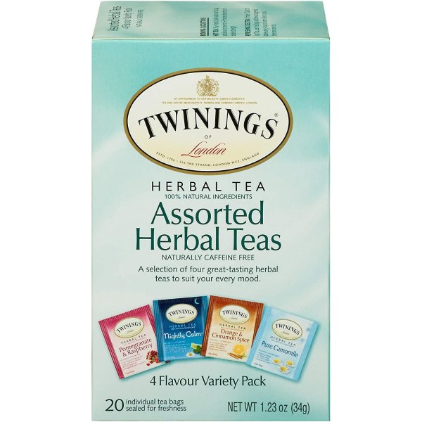 Twinings Assorted Herbal Tea Bags, 20 Count (Pack of 6)