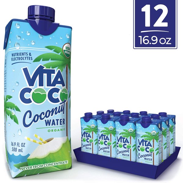 Vita Coco Coconut Water, Pure Organic 16.9 Oz (Pack Of 12)