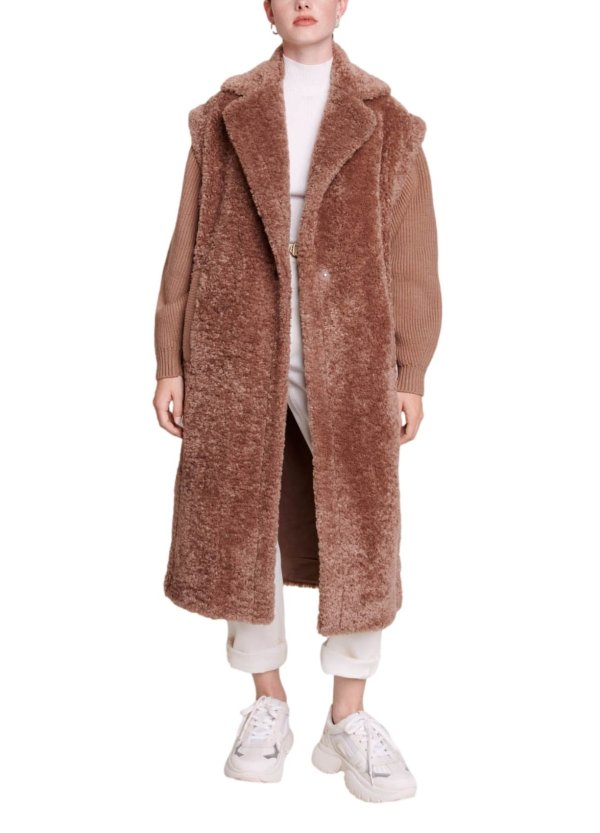 Long faux fur coat