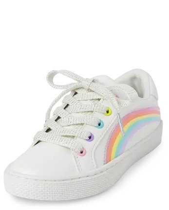 Girls Rainbow Low Top Sneakers | The Children's Place - WHITE