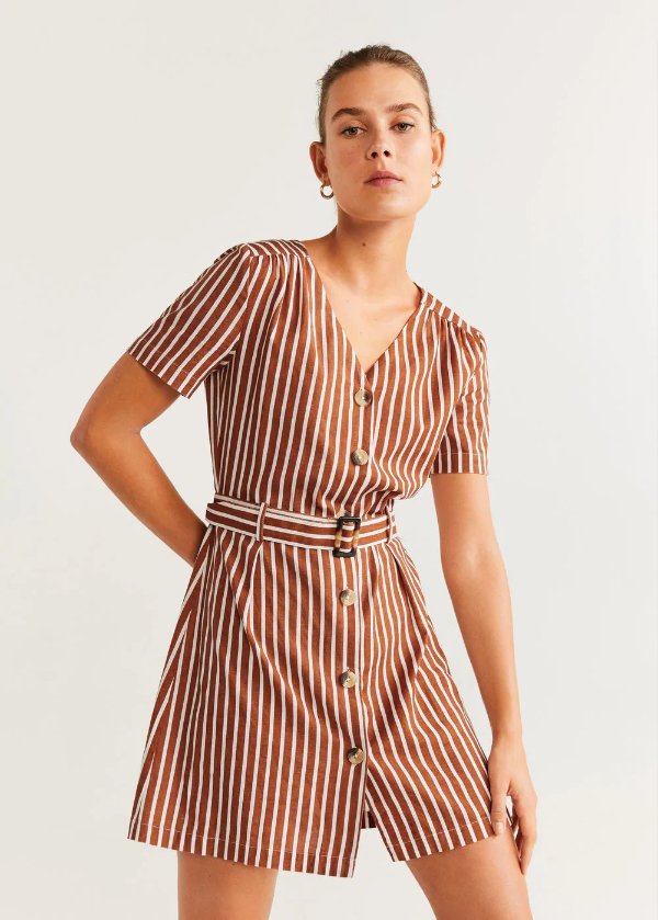 Belted striped shirt dress - Women | OUTLET USA