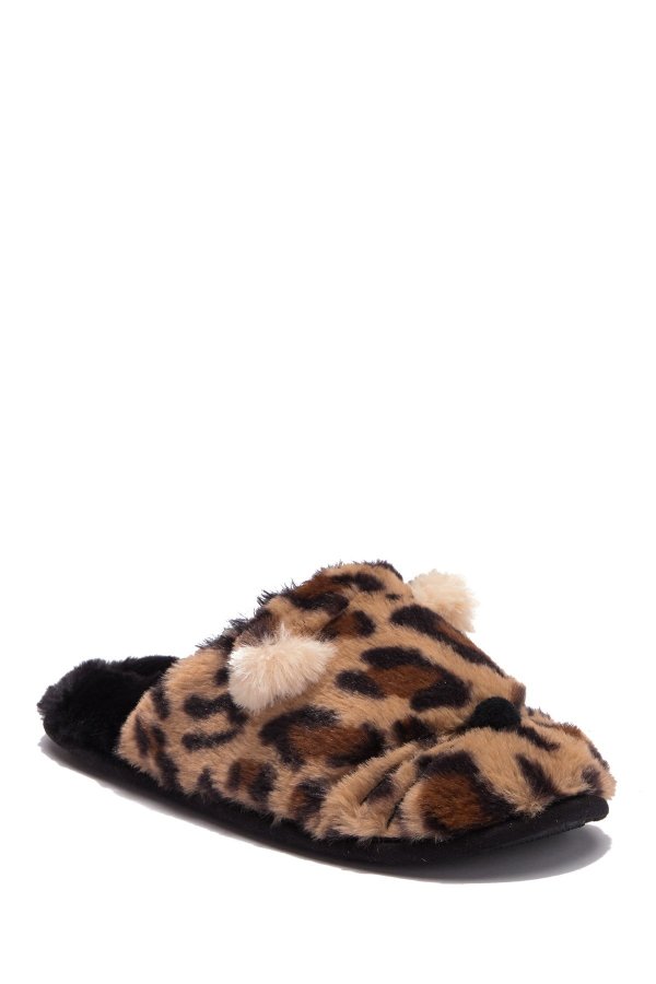 Kitty Kat Faux Fur Cheetah Slipper