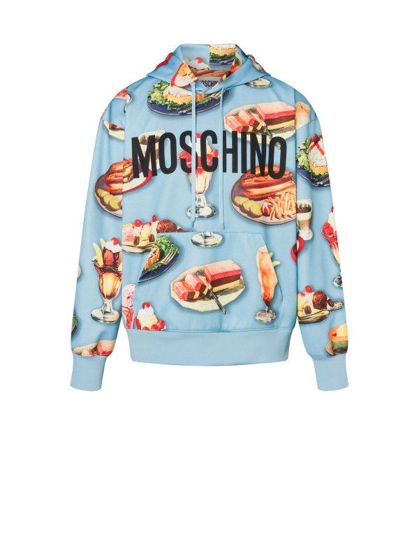Food Print hoodie - Enjoy your Meal - Moschino | Moschino Official Online Shop