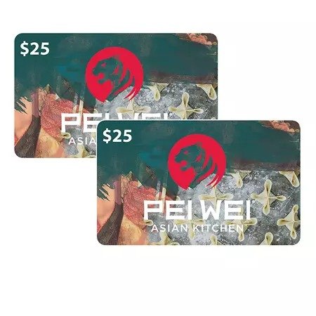 Pei Wei $50 礼卡2张 (总值$50)