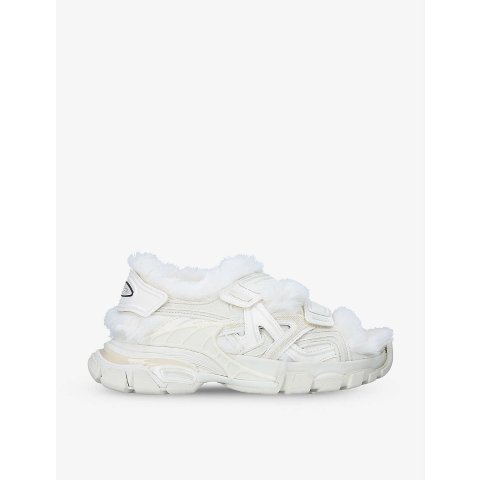 BalenciagaTrack faux-fur, rubber and neoprene sandals