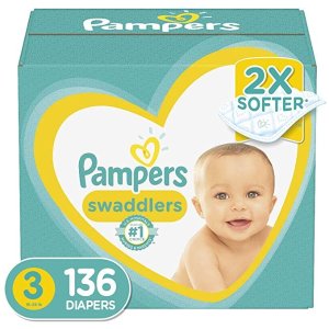 PampersDiapers Size 3, 136 Count - Pampers Swaddlers Disposable Baby Diapers, Enormous Pack