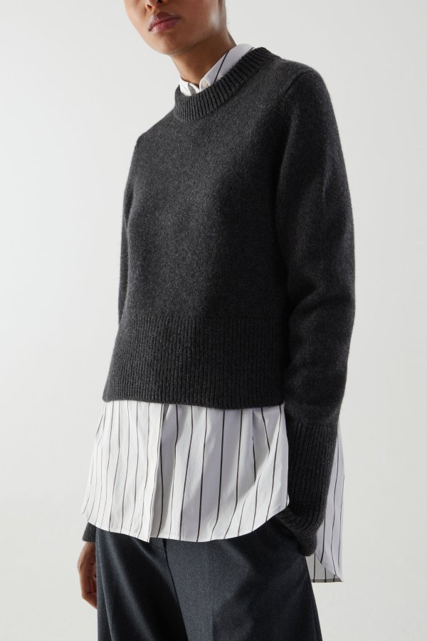 RECYCLED CASHMERE-WOOL MIX CROPPED JUMPER