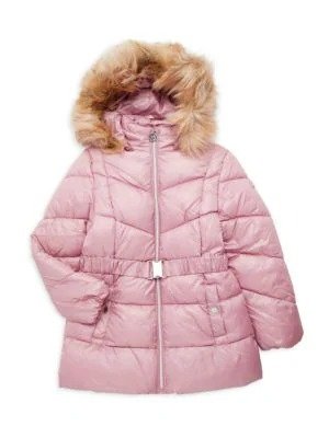 Girl’s Belted Puffer Coat