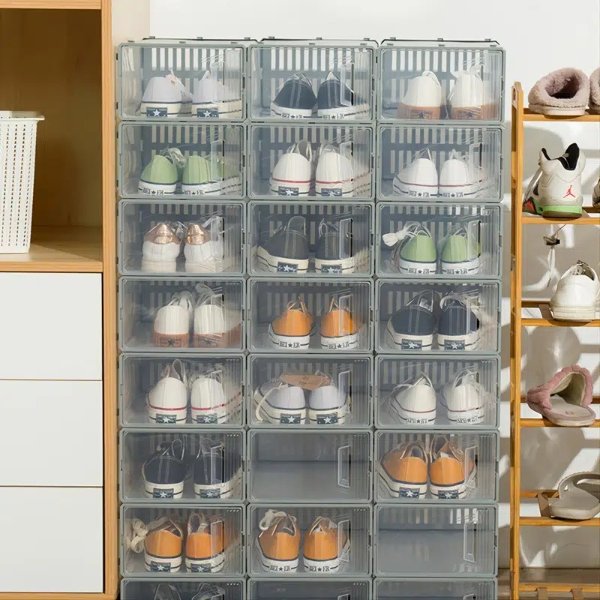 1pc Abs Plastic Transparent Shoe Storage Container, Shoe Box, Shoe Storage Box | Don't Miss These Great Deals | Temu